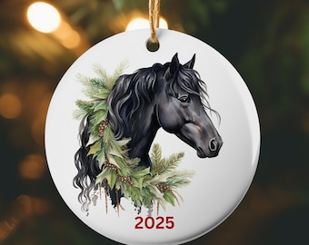 Friesian Horse Christmas Ornament Horse Lover Gift Stocking Stuffer Animal Lover Gift Ornament Christmas Gift Tree Decor Xmas Ornament
