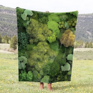 Green Moss Velveteen Blanket, Moss Blanket, Cottagecore Blanket, Cottagecore Decor, Forestcore Blanket, Sofa Blanket, Mossy Blanket
