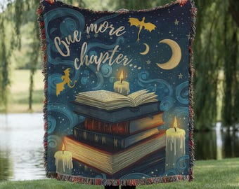 Fourth Wing and ACOTAR Fans Woven Blanket Cozy Booknook Throw Reading Nook Decor for Readers & BookTok Fans Book Club Gift
