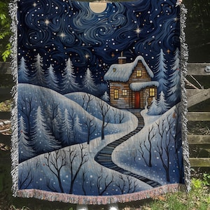 Skandinavische Kunst Weihnachten gewebte Decke Winter Folk Art Geschenk Norwegische Weihnachten Wohnkultur Europäische Geschenke Nordische Volkskunst Weihnachtsgeschenk