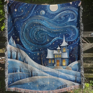Skandinavische Weihnachten gewebte Decke Winter Folk Art Geschenk Norwegische Weihnachten Wohnkultur Europäische Geschenke Nordische Volkskunst Weihnachtsgeschenk