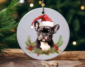 French Bulldog Christmas Ornament, Frenchie Lover Gift