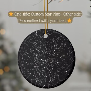 Custom Ornament Double Sided Ceramic Christmas Ornament Personalized Constellation Star Map Wedding Gift Anniversary Keepsake