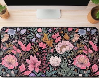 Cottagecore Floral Mouse Pad Floral Desk Mat, Cute Desk Mat, XL Gaming Mouse Pad, Large Mousepad, Keyboard Mouse, Mat Desk Pad for Work