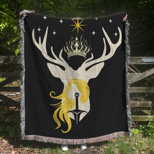 Throne Of Glass Blanket SJM Merch Fantasy Wall Art Woven Throw Blanket TOG Acotar Booktok Reading Blanket Book Nook Decor Gift For Reader
