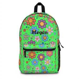 Custom Name Flower Backpack, Personalized Back To School Backpack, Girls&#39; Backpack, Fun Travel Bag, Birthday Gift for Children, Gift For Her