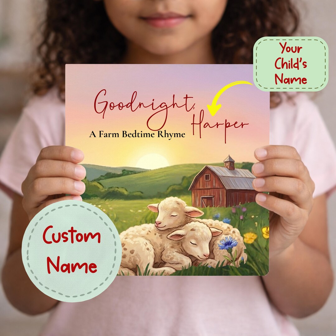 Personalized Baby Book | Custom Name Children's Rhyme With Farm Animals ...