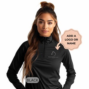 Trendy Riding Lesson Shirts Custom Personalized Team Shirt Equestrian Ladies Quarter-zip Horse Show ...