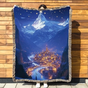 Velaris Tapestry Blanket Soft and Cozy Throw Blanket Inspired by Rhysand, Feyre, City of Starlight, Starfall, ACOTAR Fandom Room Decor