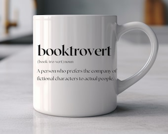 Booktrovert Mug, Funny Book Lover Mug, Bookish Mug, Introvert Gift, Gift For Reader, Book Lover Gift, Humorous Coffee Mug, Librarian Gift