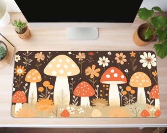 Mushroom Desk Mat, Kawaii Desk Mat, Cottagecore Mushroom Mouse Pad, Large Desk Mat, Anime Desk Mat, Desk Pad for Work Office Home XL