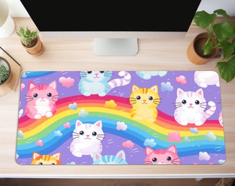 Tappetino da scrivania simpatico gatto, tappetino da scrivania per animali, tappetino per mouse da gioco, tappetino per mouse grande, tappetino da scrivania anime, tappetino da scrivania per lavoro, gioco ufficio casa, regalo per gli amanti dei gatti