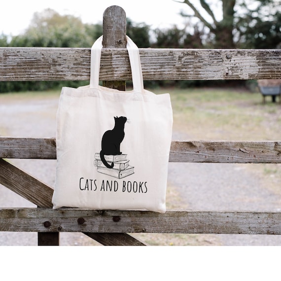 Canvas Book Tote Bag For Women – Just A Girl Who Loves Books & Cats, Large Shoulder Bag For Work, Travel, Grocery - View #8