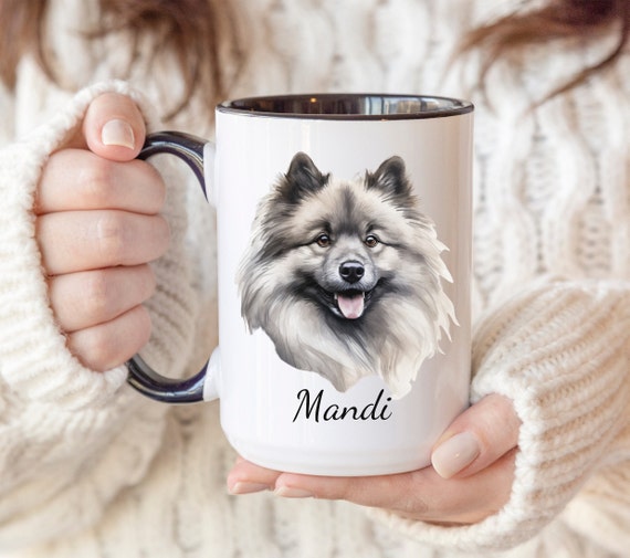 Keeshond Mug Personalizable Dog Mug Cute Keeshond Gift Keeshond Mom Dad Custom Keeshond Dog Mug Custom Coffee Mug Etsy