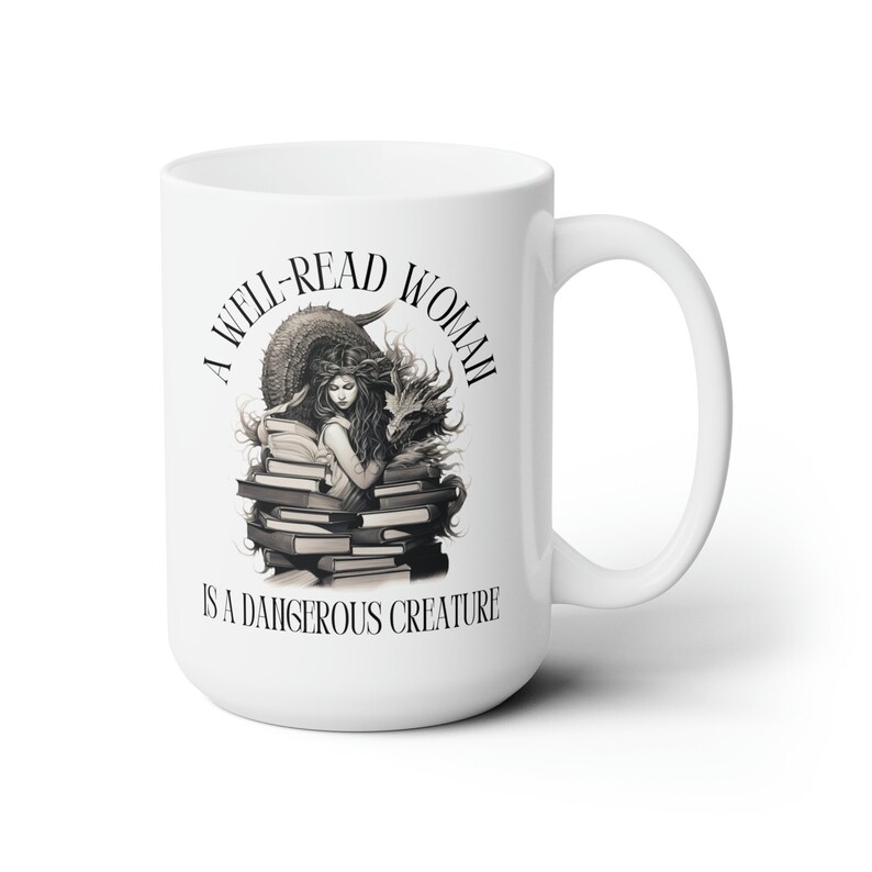 Tazza per amanti dei libri / Tazza da biblioteca Dangerous Woman, 15 oz immagine 2