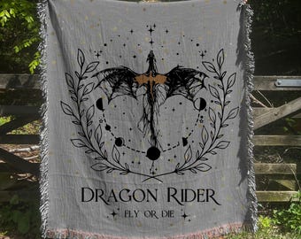 Fourth Wing Inspired Blanket Basgiath War College Dragon Rider Fourth Wing Merch Xaden SJM Merch Fantasy Wall Art Throw Blanket TOG Acotar