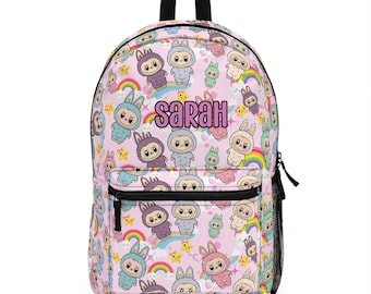 Custom Labubu Backpack with Adorable Anime Characters, Back To School Backpack, Girls&#39; Backpack, Fun Travel Bag, Birthday Gift for Children