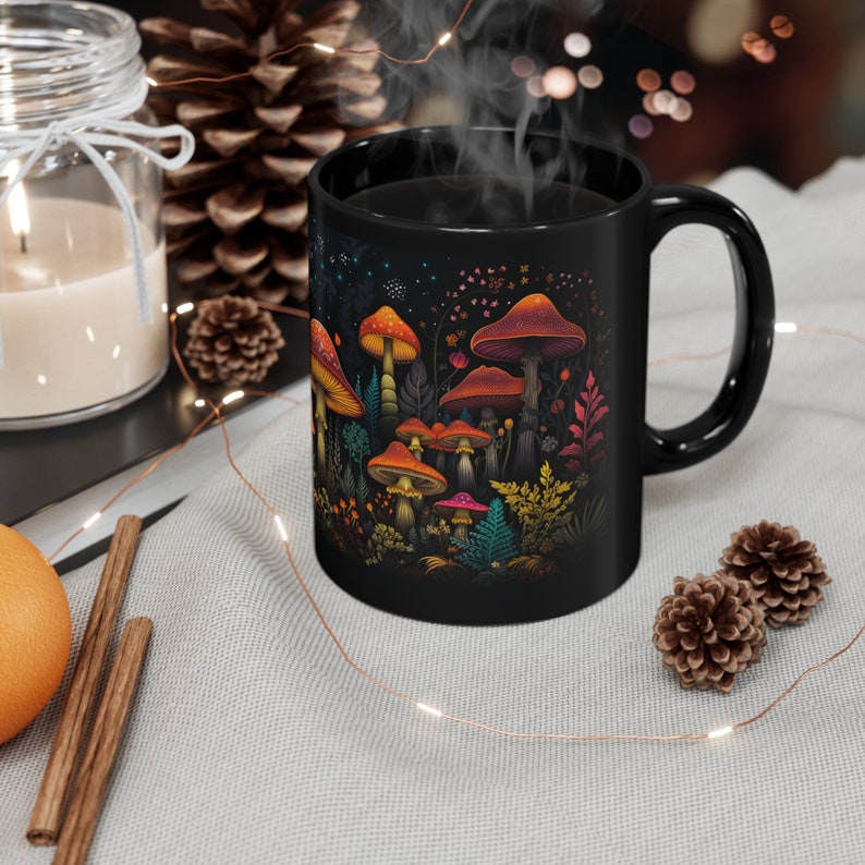 Mushroom Mug, Halloween Coffee Mug, Mushroom Decor, Magic Mushroom, Frog Mug, Christmas Mug, Coffee Mug, Ceramic Mug, Tea Mug, Moon Mug image 4
