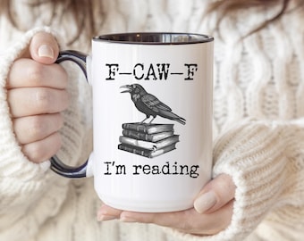 Gift for Reader, Funny Crow Mug, Black Crow Raven Accent Mug, Funny Raven Lover Gift, Crow Witchy Mug, Nature-Inspired, Raven Mug