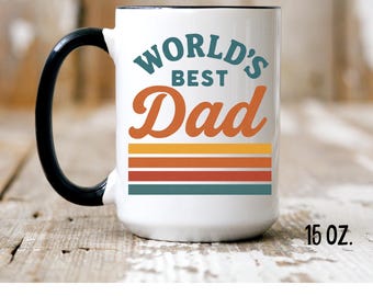World's Best Dad Mug Throwback 70s Decor Gift for New Dad Vintage Style Father's Day Mug Dad Gift Idea Worlds Best Dad Cup
