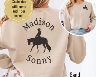 Custom Horse Gifts, Horse Sweatshirt, Personalized Equestrian Gifts, Horse Christmas Gifts, Horse Lover Horse Girl Gift For Horse Show Barn