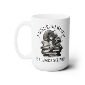 Tazza per amanti dei libri / Tazza da biblioteca Dangerous Woman, 15 oz immagine 3