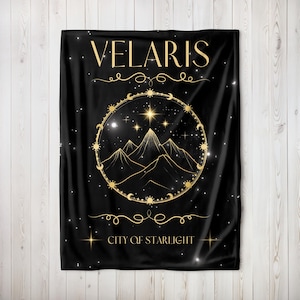 Velaris Blanket, ACOTAR Decor, The Night Court, A Court Of Thorns and Roses Gifts, SJM, City Of Starlight Plush Throw, Bookish Gifts For Her