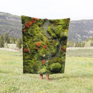Green Moss Velveteen Blanket, Moss Blanket, Cottagecore Blanket, Cottagecore Decor, Forestcore Blanket, Sofa Blanket, Mossy Blanket