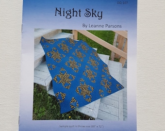 Printed quilt pattern - Night Sky (baby quilt, throw quilt and queen quilt size options included)