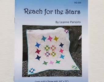 Printed Quilt Pattern - Reach for the Stars (baby quilt, throw quilt)