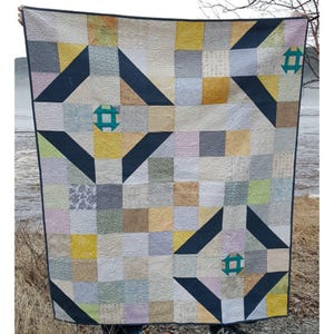 PDF Quilt Pattern - Churn (Baby quilt and throw quilt sizes included)