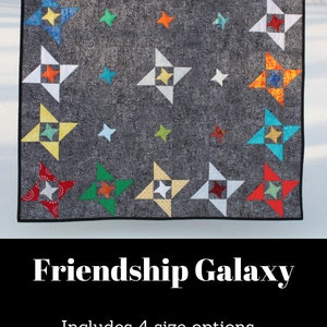 Printed quilt pattern Friendship Galaxy Mini quilt, wall quilt, baby quilt and throw quilt size options included image 4