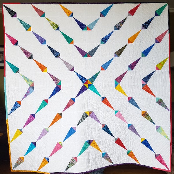 PDF Quilt Pattern - Burst - Mini, throw and large lap sizes included