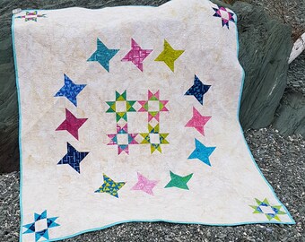 Reach for the Stars PDF Quilt Pattern (Baby quilt and throw quilt sizes included)