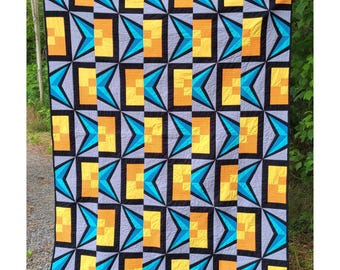 Fifty-Fifty Quilt Pattern: Baby, Throw & Queen Sizes (PDF)