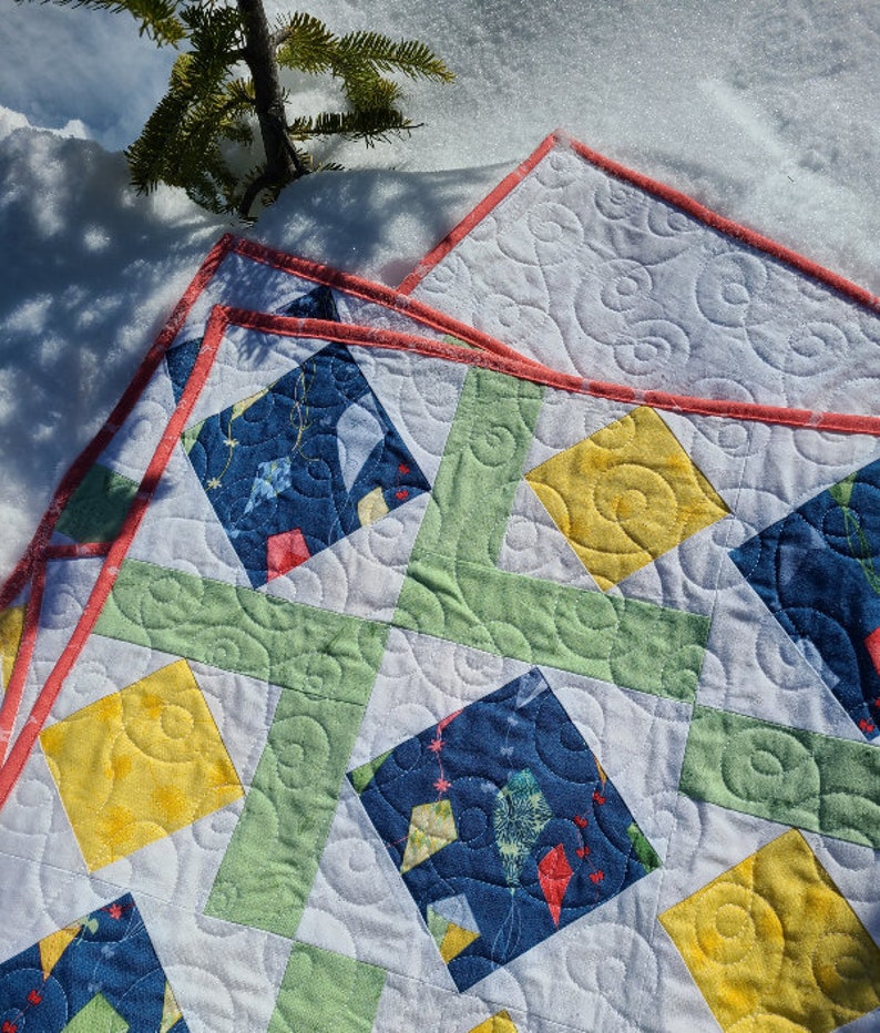 Printed Quilt Pattern Points of Connection Baby Quilt and Etsy Canada