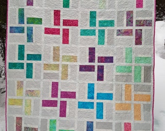 PDF Quilt Pattern - Sparkler (Baby quilt, throw quilt and queen quilt sizes included)