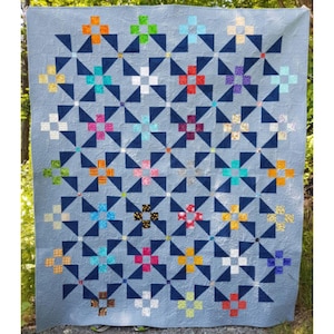 PDF Quilt Pattern - Windrad Garten - Baby Quilt, Throw Quilt und Queen Quilt Größen inklusive