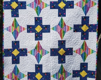 Level Up Quilt Pattern: Modern Star & Plus Design (PDF)