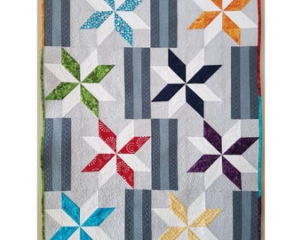 Between the Stars PDF quilt pattern - placemat, baby quilt, throw quilt and queen quilt size options included