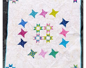 Reach for the Stars Quilt Pattern | Scrap Quilt | Stash-busting PDF Pattern