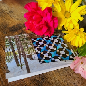Cartes de correspondance - lot de 6 avec enveloppes - avec photos de courtepointe
