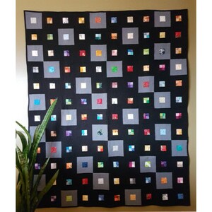 Scraps Squared PDF Quilt Pattern (Baby quilt, throw quilt and queen quilt sizes included)