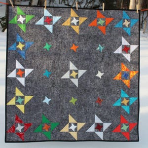 PDF quilt pattern - Friendship Galaxy - Baby quilt, mini quilt and throw quilt size options included