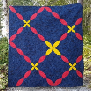 Printed Flower Path quilt pattern - Baby quilt and throw quilt size instructions included