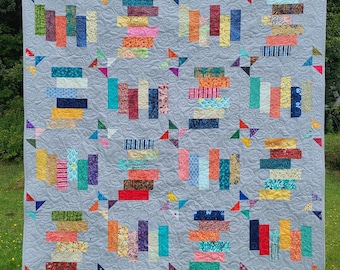 Tiered Treasure Quilt Pattern – Scrappy Strip Quilt (PDF Download)