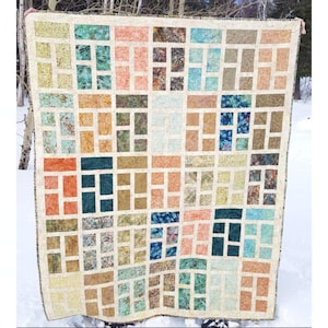 PDF Quilt Pattern - Formal Garden | Baby quilt, throw quilt and queen quilt size options included