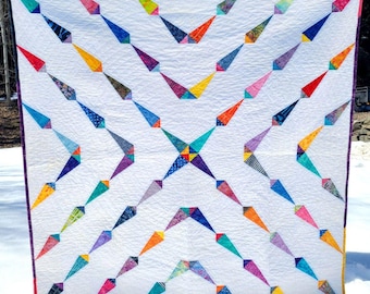 Printed Quilt Pattern - Burst - Mini, throw and large lap sizes included