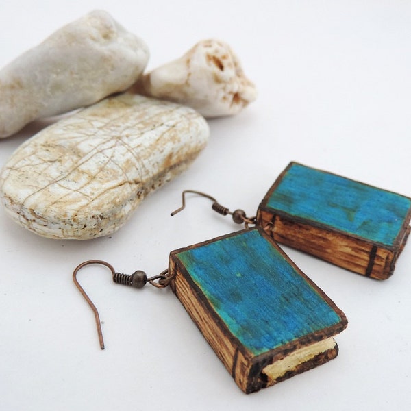 Blaue Kiefer Verkleidung in Buch-Form-Lackierkabine Dekoration-Miniatur Buch