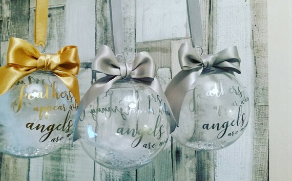 LARGE In Memory Memorial Candle Christmas Bauble Tree Decoration Personalised